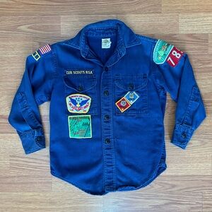 Vintage 90’s Vermont Boy Scouts of America Shirt with Patches size Youth Medium